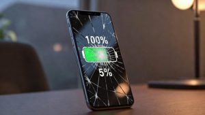 Smartphone battery draining quickly with low battery warning on screen